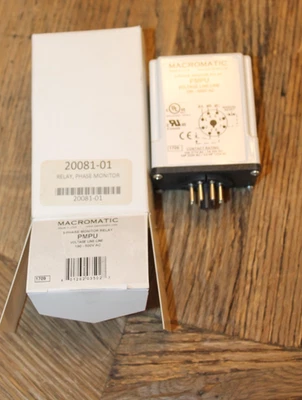 Macromatic Pmpu 3 Phase Monitor Relay, Spdt, 500Vac, 8 Pin - Image 1 of 2