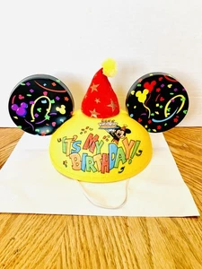 Disney Mickey Mouse Ears Hat It’s My Birthday Adult OS Party Hat Confetti - Picture 1 of 8