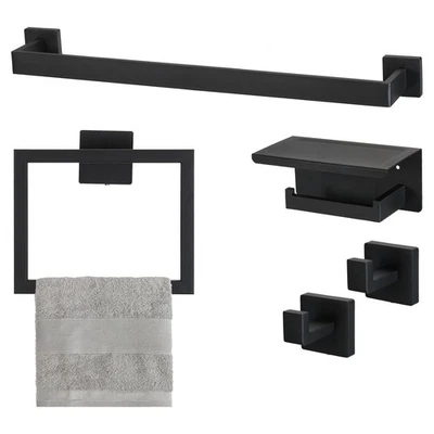 Juego de 5 herrajes de baño de acero inoxidable de 23,6 pulgadas Foto 1 de 4