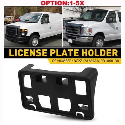 Front Bumper License Frame Plate Bracket Fit 2008-14 Ford E-450 Super Duty Base - Image 1 of 4