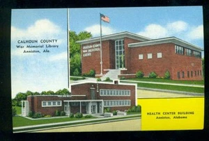 Cartolina d'epoca inutilizzata ANNISTON ALABAMA Calhoun County War Memorial Library - Foto 1 di 1