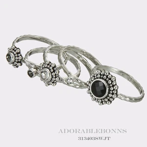 Authentic Lori Bonn Silver "Unflappable" Stack Ring Size 6 313403SWJT - Picture 1 of 1