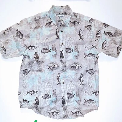  Camisa hawaiana tribal manga corta Monte Carlo para hombre S 34/36 peces  Foto 1 de 3