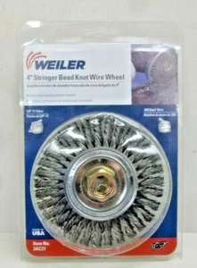 NEW!! WEILER 4" Twisted Wire Wheel Brush, Arbor Hole Mounting, 0.020" Wire Dia., - Picture 1 of 2
