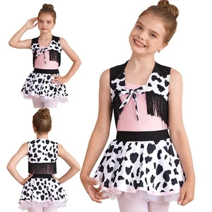 Kids Girls Sundress Cowgirl Dresses And Waistcoat Festive Dress With Vest Show - Picture 1 of 19