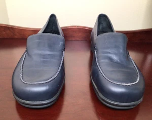 Rockport Damengröße 9M blaue Leder-Halbschuhe runde Spitze hergestellt in Brasilien - Bild 1 von 12