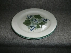 2 X POOLE POTTERY HAND PAINTED DORSET FRUITS GRAPES DINNER PLATES 10" - Picture 1 of 2