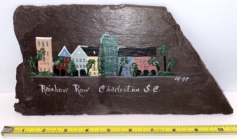 Antique Hand Painted Roof Slate Charleston SC Rainbow Row Smith St Circa 1809 Cover