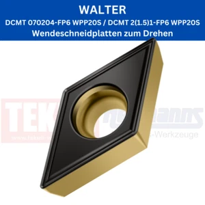 10 x WALTER DCMT 070204-FP6 WPP20S / DCMT 2(1.5)1-FP6 WPP20S für Stahl & Guss - Bild 1 von 1