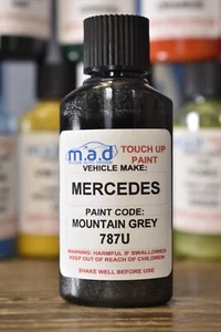 MERCEDES BENZ MOUNTAIN GREY 787U 30ML TOUCH UP KIT BRUSH REPAIR PAINT 787 CHIP - Picture 1 of 2