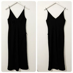 Keepsake Blck Midi Ruffle Dress Cocktail Size Medium M - Picture 1 of 4