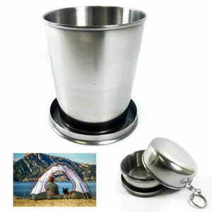Collapsible Folding Cup Stainless Steel Portable Telescopic Travel Camping Cup - Picture 1 of 13