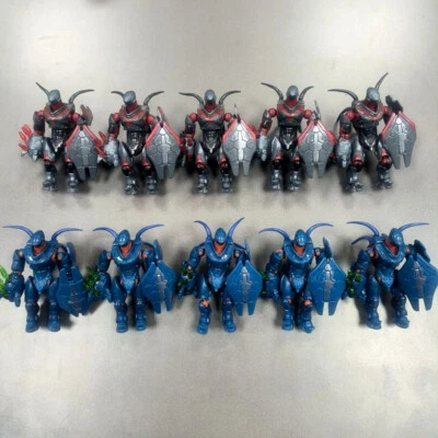 10Pcs 3.5'' Mega Bloks CONSTRUX HALO BLUE HUNTER Figure Warthog Run GFT55 GNB28 - Image 1 of 4