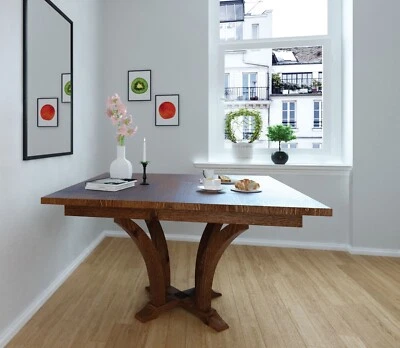 Amish Transitional Square Pedestal Dining Table Solid Wood 42", 48", 54" - Image 1 of 2