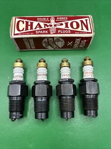 4 Four NOS Champion X Model T Ford Vintage Antique Spark Plugs With Boxes - Picture 1 of 14