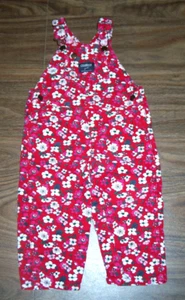 Mono OshKosh B’Gosh Vestbak 18 Meses Rojo Floral Pana - Imagen 1 de 3