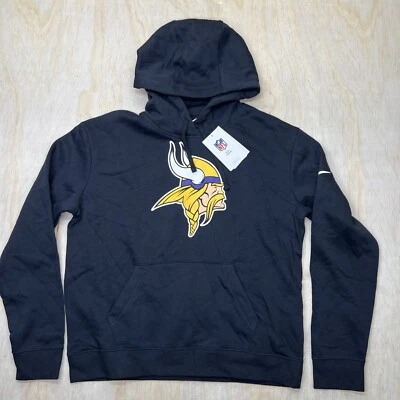 NUEVO SIN ETIQUETAS MD MUJER Minnesota Vikings Nike 2024 Club Sudadera con Capucha Negra Foto 1 de 4