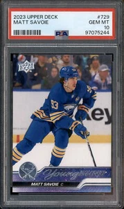 2023 Upper Deck #729 Matt Savoie Young Guns RC Rookie PSA 10 - Picture 1 of 2