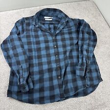 Woolrich Shirt Mens XL Blue Black Plaid Pemberton Button Down Long Sleeve