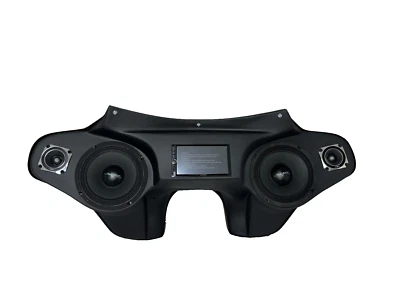 "Altavoz Harley Davidson Road King Skar Audio 8"" con carenado de ala de murciélago tweeter" Foto 1 de 4