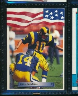 1992 AW Sports #259 Tony Zendejas Los Angeles Rams Signed Autograph (ZZ82) SWSW - Image 1 of 2