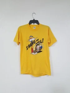 Vintage 80s Healthknit I Rang The Bell Yellow Tee T-Shirt USA Herren Größe L - Bild 1 von 10