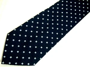 Calvin Klein Mens Necktie Tie Navy Blue Geometric Silk 59" - Picture 1 of 5