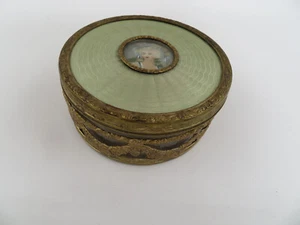Vtg Apollo Studios Victorian Art Deco Ornate Brass Glass Jewelry Trinket Holder - Foto 1 di 10