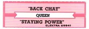 QUEEN ~ Back Chat Juke Box Label ~ FREE SHIPPING - Picture 1 of 1