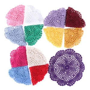 Color Crochet Flower Lace Insulation Pad Tablemat Cotton Fabric Anti-slip Pad - Picture 1 of 8