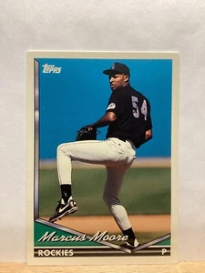 Tarjeta de béisbol Topps 1994: Marcus Moore, Colorado Rockies - Tarjeta #186 - Imagen 1 de 2