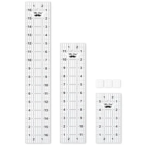 Sewing Ruler, 3 Pack, 6", 12" & 17", Acrylic Ruler, Quilting Ruler, Cutting Rule - Picture 1 of 12