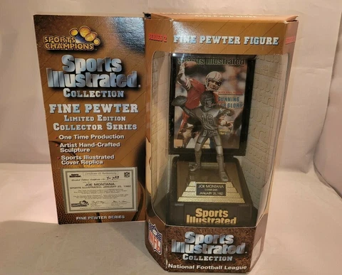 Vintage Joe Montana Sports Illustrated Pewter Figure NIP 1997 Series 2 Cover