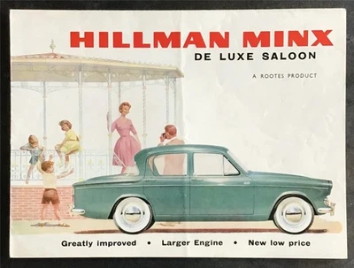 HILLMAN MINX DE LUXE SALOON Car Sales Brochure 1961-62 #815/H - Image 1 of 3