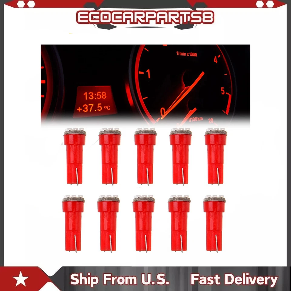 10X T5 cuña roja 3014 3SMD LED tablero instrumento calibre bombillas 73 74 para Honda Foto 1 de 1