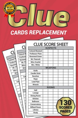 Clue Cards Replacement: Score Sheets Refills for Clue Board Game Detective Answe - Image 1 of 4