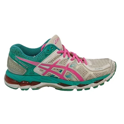 Scarpe da corsa donna ASICS Gel-Nimbus 16 bianco rosa verde acqua taglia 9 rete ammortizzata - Immagine 1 di 4
