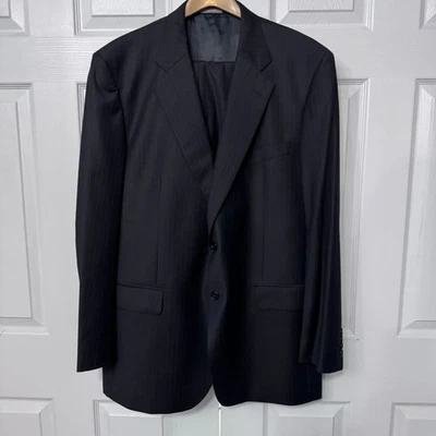 Daniel Cremieux Signature Coll Men's Suit 46L Navy Pinstripe Loro Piana Italy - Image 1 of 4