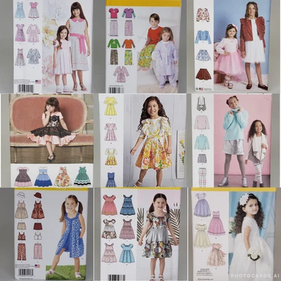Simplicity UNCUT! U-PICK! Girl Child Size 3-8 Clothes Sewing Pattern - Image 1 of 3