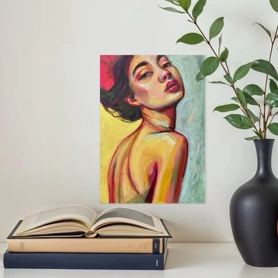 ORIGINAL Acryl Bild Gemälde Frau Abstrakt Malerei Modern Kunst HANDGEMALT - Bild 1 von 4