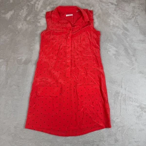 Equipment Shirt Dress Womens S Red Preowned Silk Star Print Sleeveless Mini Y2K - Picture 1 of 8