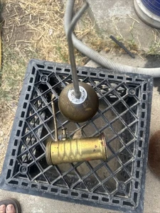 Eagle Model 66 Super Pumpöler Messing Fingerpumpe Ölkanne mit Etikett + Schuböler - Bild 1 von 5