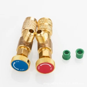 2 Stück R410A R22 Klimaanlage Sicherheitsventil Absperrventil Adapter 1/4"- 5/16" - Bild 1 von 7
