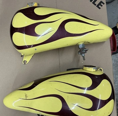 Tanques de gasolina Harley Davidson de 3 1/2 galones trabajo de pintura de llama antiguo Foto 1 de 4