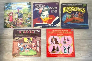 Vtg Walt Disney Children Vinyl Record Albums Lot music machine HANS MOTHER GOOSE - Bild 1 von 2