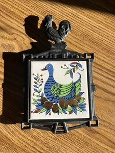 Vintage MCM Gusseisen Untersetzer Made in Japan blaue Gans mit Eiern, Enesco, Geschenkgalerie - Bild 1 von 14