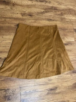 NUEVO CON ETIQUETAS Falda Loft Petite Imitación Gamuza Vintage Y2K 00 Petite Marrón Foto 1 de 4
