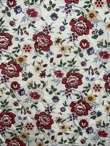 60”x45” 1 1/4yd Dual Sided- Marcus Brothers- Cheater - Red / Yellow Floral - Picture 1 of 3