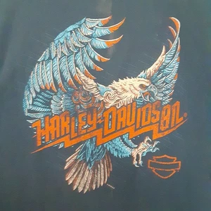Harley Davidson T Shirt Mens XL Mermaid Panama City Beach Short Sleeve Blue - Picture 1 of 10