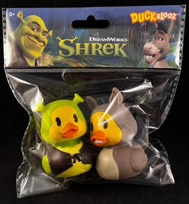 Dreamworks - Shrek & Donkey - Pato de goma - Aprox. 2,5" y 3" de alto - Duckalooz Foto 1 de 4